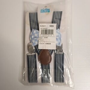 The Childerns Place Boy's Size 6-16 Blue Bow Tie & Suspender Set NEW